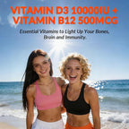 WEEVIT Vitamin D3 B12 Gummies, Vitamin D and B12 Gummy Suppment with Vitamin A, C, K, Calcium, Magnesium, Zinc for Women & Men