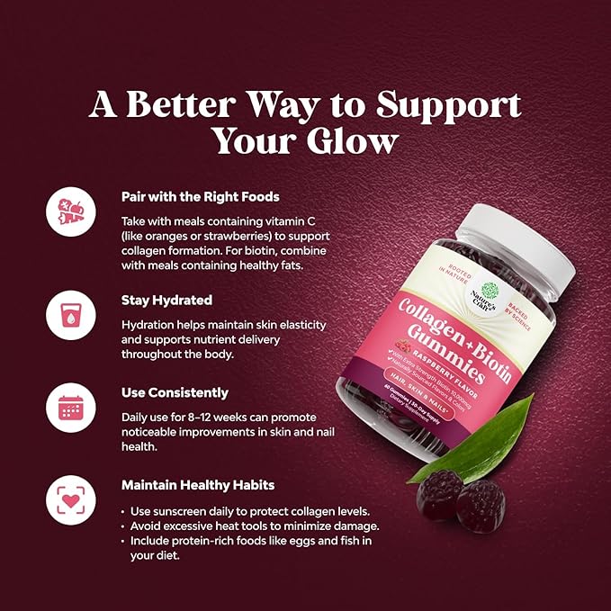 Hair Skin and Nails Gummies for Women - Extra Strength Biotin and Collagen Gummies for Women Hair Skin Nails Support - Non-GMO Kosher Marine Collagen Biotin 10000mcg per serving - 90 Count