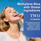 LILICARE Methylene Blue Gummies 7mg Per Serving for Humans | Upgraded Antioxidant & Brain Booster Supplement for Cognitive Function, Energy, Cellular & Mitochondrial Health | Pure, Vegan, 60 Counts