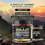 Organic Shilajit Gummies, Sea Moss, Ashwagandha, 105+ Trace Minerals – Organic Burdock Root & Lions Mane Mushroom – Watermelon Flavor - Vegan & Non-GMO – Made in USA – 60ct