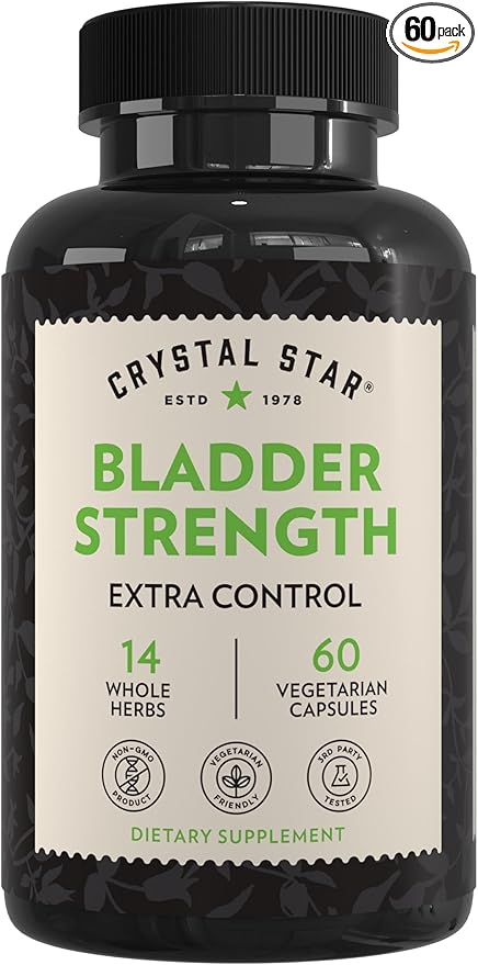 Crystal Star Bladder Strength (60 Capsules) – Herbal Urinary Tract Health and Extra Strength Bladder Control Supplement, Cranberry Extract, Pumpkin Seed Extract, Plantain and Wild Yam Root, Non-GMO