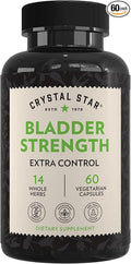 Crystal Star Bladder Strength (60 Capsules) – Herbal Urinary Tract Health and Extra Strength Bladder Control Supplement, Cranberry Extract, Pumpkin Seed Extract, Plantain and Wild Yam Root, Non-GMO