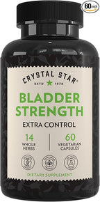 Crystal Star Bladder Strength (60 Capsules) – Herbal Urinary Tract Health and Extra Strength Bladder Control Supplement, Cranberry Extract, Pumpkin Seed Extract, Plantain and Wild Yam Root, Non-GMO