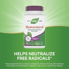 Nature's Way Resveratrol, Supports Antioxidant Pathways*, Helps Neutralize Free Radicals*, with Polyphenols from Red Wine Extract, 75mg per 2-Capsule Serving, Vegan, 60 Capsules (Packaging May Vary)