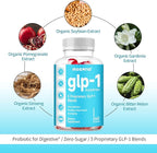 GLP-1 Probiotic Gummies, GLP-1 Supplement with Akkermansia Probiotic, Berberine, No Sugar Added for Gut & Digestion Health,Strawberry Flavor-60 Gummies