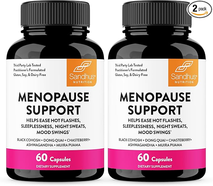 Complete Menopause Support Supplement For Women | With Ashwagandha, Black Cohosh, Dong Quai & Muira Puama | Helps Easing Hot Flashes Night Sweats Mood Swings Hormone Balance & Harmony | 120 Capsules