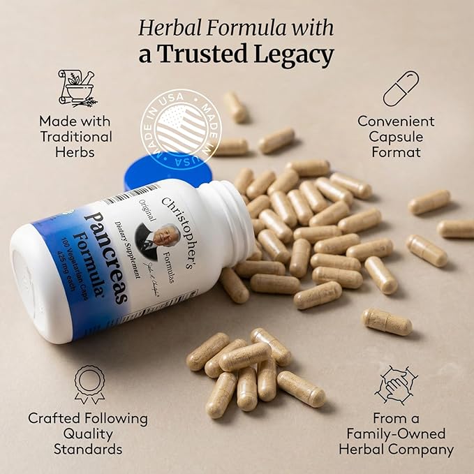 Christopher's Original Formulas Pancreas Formula - Pancreas Cleanse Detox & Repair - Probiotics for Digestive Health