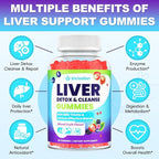 Liver Detox Cleanse & Repair Gummies - 2000mg Milk Thistle Liver Gummies, 23-in-1 Herbal with Dandelion Root, Glutathione & Turmeric- for Liver Health, Digestion & Antioxidant - Sugar Free, 60 Counts