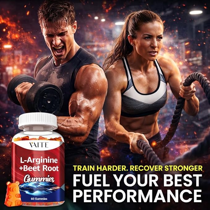 L Arginine 1000mg Supplement Beet Root Gummies - Double Strength, Energy Boost, Circulation Support and Stamina, Organic Chewable Beets Supplements for Men and Women, Vegan Gummy, Sugar-Free(2 Pack)