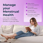 CRILA Estrogen Free, Fertility Ovarian Support and Uterine, Healthy Menstrual Cycle Regulation 2 Month Supply I Period Pills for Cramps, Menopause, PMS Relief | Ovarian Support Vitamins for Women