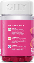 OLLY Undeniable Beauty Gummy, for Healthy Hair, Skin & Nails,* Biotin, Vitamins C & E, Keratin, Chewable Supplement, Grapefruit Flavored, 60 Day Supply -, 120 Count (Pack of 2)