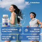 Aube'Azur Methylene Blue Gummies for Humans, 14mg Methylene Blue Supplement with L-Theanine, NAC, Nicotinamide & CoQ10 for Men Women, Fast-Absorbing, Vegan, Sugar-Free, Blueberry Flavor, 60 Count