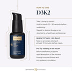 Quicksilver Scientific Nanoemulsified D3K2 - Emulsified Liquid Vitamin D3 + K2 MK7 Liposomal Supplement for Heart, Bone Health + Immune Support - Bioactive 2500IU for Enhanced Absorption (1.7oz/50ml)