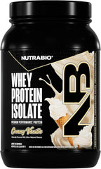 NutraBio 100% Whey Protein Isolate Protein Powder, 25g Protein with Complete Amino Acid Profile, Non-GMO, Soy & Gluten Free, Low Carb, Low Calorie Whey Protein Powder, Creamy Vanilla, 2 Lbs