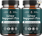 Pro Liver Support Supplement - 2X More Effective Than Milk Thistle - Advanced Liver Health Supplement with Clinically Tested 4’Liver Cleanse Detox & Repair Support - 60 Count (Pack of 2)