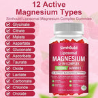 2 Packs Liposomal Magnesium Complex Gummies-as 12 Forms of Magnesium Citrate,Glycinate,Malate,Oxide,and More with Vitamin D3, B6,C, Ashwagandha & CoQ10 for Women and Men-Support Bone & Muscle 120 Cts