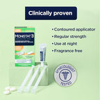 Monistat 3 Day Yeast Infection Treatment for Women, 3 Miconazole Ovule Inserts and External Monistat Anti-Itch Cream Bundle