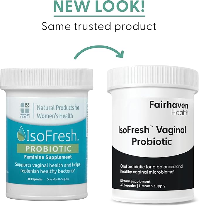 Fairhaven Health IsoFresh Vaginal Probiotics for Women | Supports Healthy pH Balance for Women and Vaginal Odor* | One Per Day | Lactobacillus Blend | Gluten Free Supplement | 30 Capsules