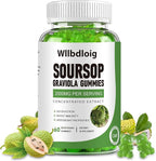 Soursop Graviola Gummies Soursop Leaves Extract- Natural Sour SOP Gummy w/Zinc & Vitamin C-Supports Immunity,Antioxidant,Liver & Digestive,Gluten Free,Vegan,60 Gummies