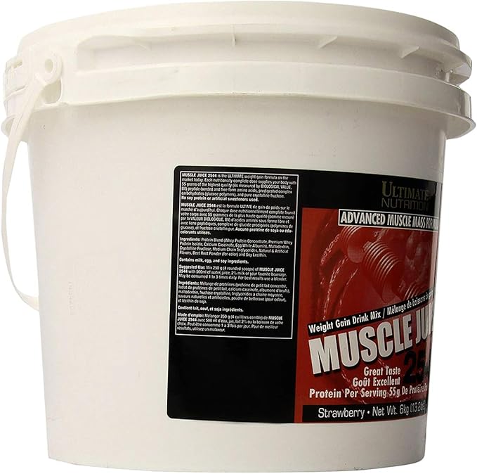 Ultimate Nutrition Muscle Juice, Weight Gain Drink Mix - Mass Gainer Workout Powder for Men & Women - Supplement for Lean Muscle Growth & Immune Support with 55g Protein - Strawberry, 13.2lb
