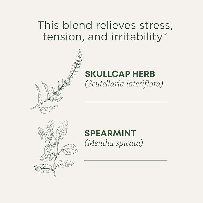 Traditional Medicinals Organic, Stress Ease Tension Relief, Lemon Verbena Mint Tea - Supports Stress Relief - Kosher, Non-GMO, Caffeine-Free, Compostable - 16 Tea Bags