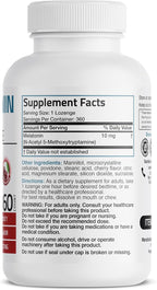 Bronson Melatonin 10mg Fast Dissolve Cherry Flavored Tablets Vegetarian Chewable Lozenges, 360 Count