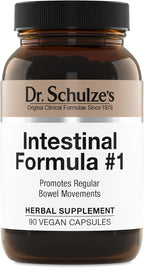 Dr. Schulze's Intestinal Formula #1 - Bowel Movement Supplement for Colon Health Support - Bloating & Constipation Aid - Intestinal Cleanse - All-Natural - Plant-Based - Vegan - 90 Count