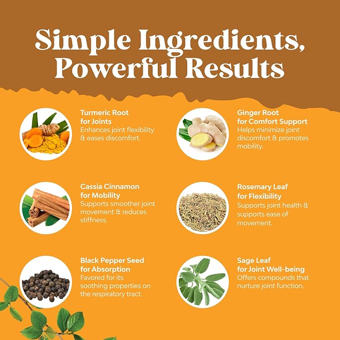 Organic Turmeric Liquid Drops for Adults - Turmeric Curcumin with Black Pepper, Cinnamon & Ginger Extract Liquid for Joint Pain, Mobility & Inflamation - Curcumin Drops for Immune Support - 2 Fl Oz