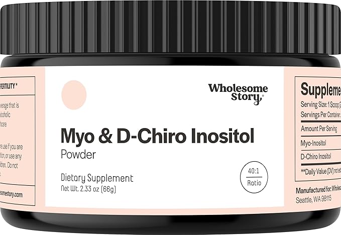 Myo-Inositol & D-Chiro Inositol Supplement Powder for Women | Hormonal Balance & Healthy Ovarian Function Support | Vitamin B8 | Great Alternative to Capsules | 40:1 Ratio | 30 Servings