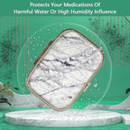 Pill Case Pill Box with Mirror Retro 2 Compartment Small Pill Case for Purse or Pocket Bronze Rectangular Pill Box or Vitamins, Fish Oil, Supplements, Pill Containe Travel Gifts（White Marble）