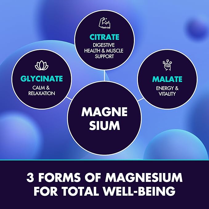 Magnesium Glycinate 2150MG, High Absorption Magnesium Glycinate, Citrate, Malate, Sugar-Free,Vegan, Inspired by Wellness Traditions Like Arjuna, 60 Wild Orange Flavor Chews