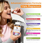 Magnesium Glycinate Gummies 200mg, Triple Magnesium Citrate Sleep Gummies for Adults & Kids, Sugar Free, Supplement for Stress Relief, Lemon Flavor, 60 Count