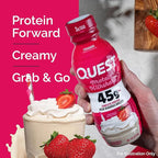 Quest Nutrition Strawberry Protein Shake, 45g Protein, 2g Sugar, 4g Net Carbs, Ready to Drink, Gluten Free, (Pack of 24)