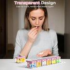 Odaro Extra Large Weekly Pill Organizer 2 Times A Day, Pill Box 7 Day Am Pm to Hold Daily Medicine Vitamin and Supplements - Pink