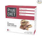 ProtiDIET Cookies and Cream High Protein Bar - 15g Protein - No Trans Fat Meal Replacement Bars - Great Protein Snacks for Adults to Support a Busy and Active Lifestyle - 7 Protein Bars Per Box