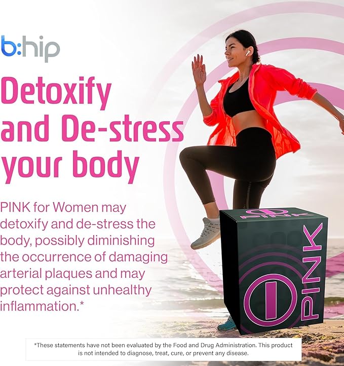 bhip Pink for Women (Alive) - Pure Blend for Vitality, Stamina & Clarity, Energy Drink Mix Packets - Ideal for Active Women on The Go - 30 Servings