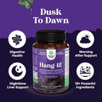 Nighttime Liver Detox & Hydration Pills - Pre and Post Drinking Recovery Liver Support Supplement for Better Mornings with DHM Dihydromyricetin Milk Thistle Extract and Electrolytes - 60 Count