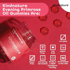 kindnature Evening Primrose Oil Gummies for Women – 1000mg + Black Cohosh – PMS, Perimenopause & Menopause Support – Vegan, Sugar-Free, Non-GMO