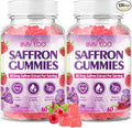 Saffron Gummies for Adult Kids, 10-IN-1 Formula with Saffron 88.5mg, Vitamins D3 & B6, Magnesium, Zinc, Ashwagandha, L-Theanine, St. John's Wort - Supports Mood & Focus, Raspberry Flavor, 120 Count