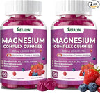 Magnesium Complex Gummies 500mg - Magnesium Glycinate, Citrate, Malate with Vitamin D3, C, B6, B12, Zinc & Calcium, Magnesium Supplement Chewable Support Calm, Muscle, Mood - Vegan 120 Counts