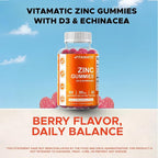 Vitamatic Zinc 50mg Gummies – 60 Vegan Gummies – Gluten-Free – 4 Pack