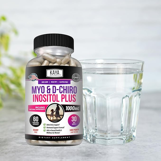 Kaya Naturals Myo & D-Chiro Inositol Plus Support for Women, Vitamin B8-60 Capsules