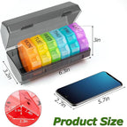 Weekly Pill Organizer 4 Times a Day, Large Pill Box 7 Day Daily Pill Case with 28 Extra Large Compartments Portable Travel Pill Container Big Medicine Organizer for Supplement Vitamin (Rainbow)