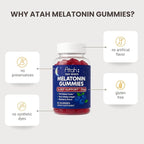Atah Melatonin Gummies 10mg for Adults | Blueberry Flavor Sleep Support Gummies – Melatonin Supplements, Non-GMO, Gluten Free, Non-Habit Forming – 60 Gummies