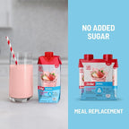 SlimFast Meal Replacement Shake, Original Strawberries & Crème, No Added Sugar, Meal Replacement Shakes, 10g Ready to Drink Protein, 5g Fiber, 25 Vitamins and Minerals, 11 Fl. Oz, 12 Count