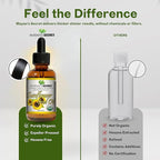 Mayan’s Secret Organic Sunflower Oil – Cold Pressed, Unrefined, High Oleic, Lightweight Moisturizing Sun Flower Oil for Face, Skin & Hair, USDA Certified Organic, 4oz Amber Glass Bottle with Dropper