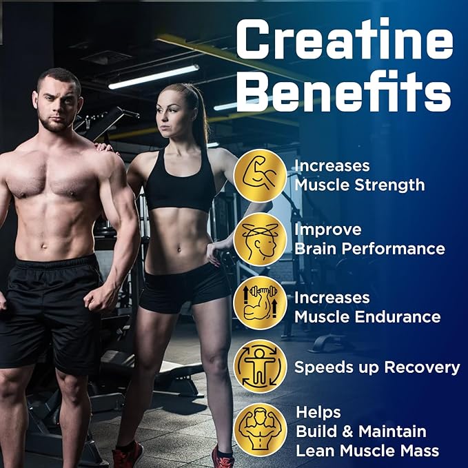 Creatine Monohydrate Gummies, Creatine for Women & Men, Pre Workout Creatine Monohydrate Gummies with Taurine, Vitamin B6 & B12 for Muscle, Strength, Energy, Endurance, Vegan, Organic, 60 Count