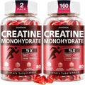 Creatine Monohydrate Gummies - Clean Creatine for Women Men for Muscle Strength, Improving Endurance & Post Workout Recovery - Creatine Supplement - Raspberry Flavors (160 Gummies)