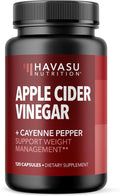 Apple Cider Vinegar Capsules with Cayenne Pepper for Digestive Health Support - 500mg ACV and 20mg Capsicum Annuum Per Serving - Easy-to-Take, Unflavored - 120 Count - Vegan, Non-GMO - 4 Month Supply