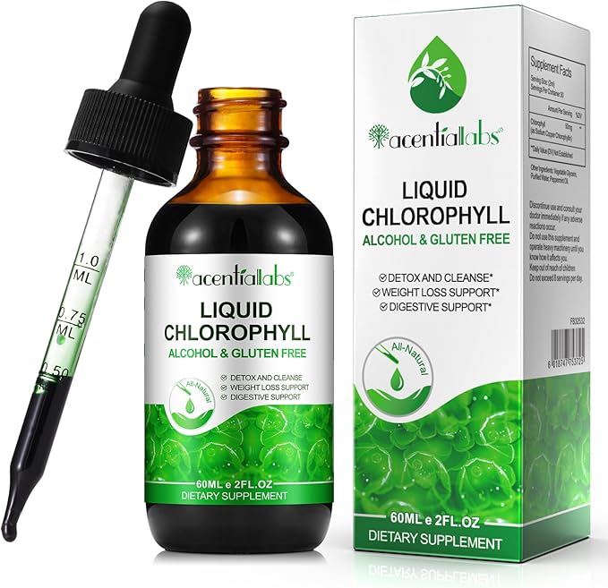 Liquid Chlorophyll Drops, Chlorophyll Liquid Drops, Body Deodorizing, Supports for Odor Balance, Natural Body Freshness, Body Odor Control, Fresh Breath, 60ml.